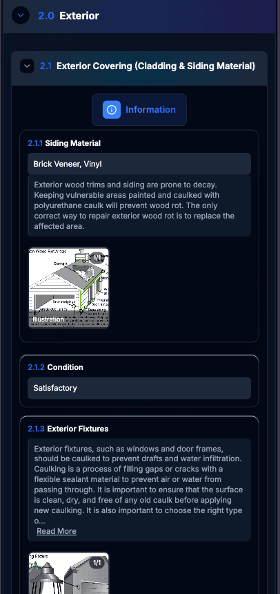 Hive report structural components section