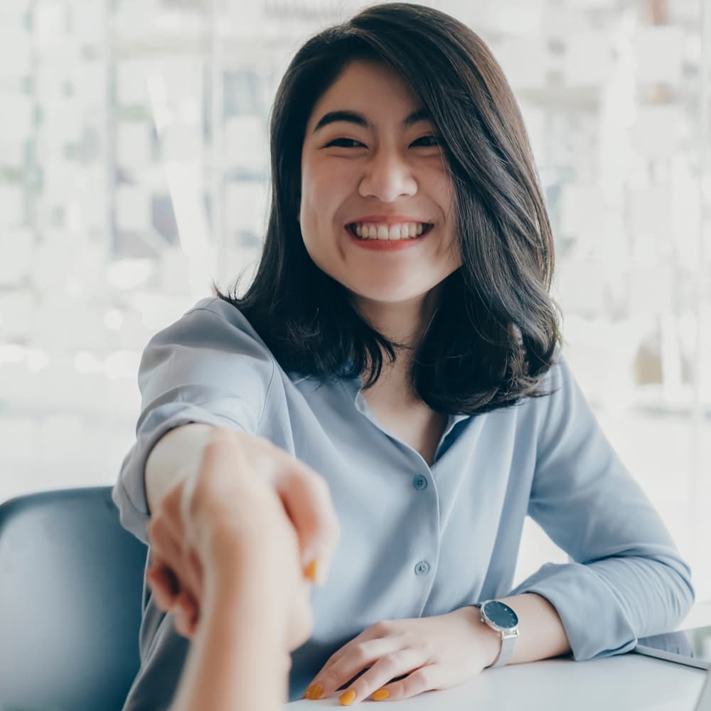 Real estate agent smiling